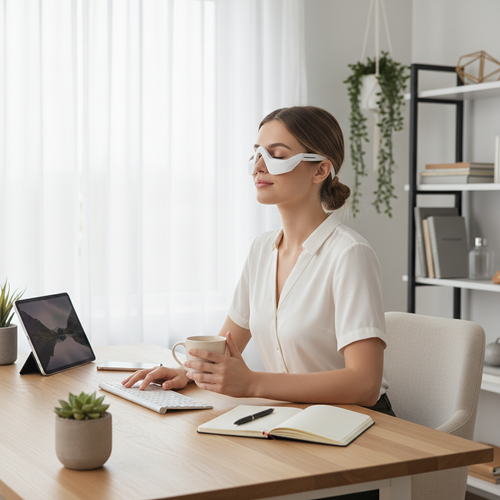 Woman at home office